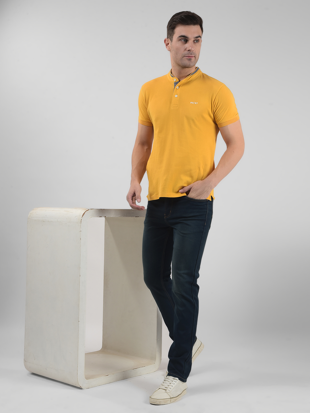 Numero Uno Men Solid Dark Blue Jeans